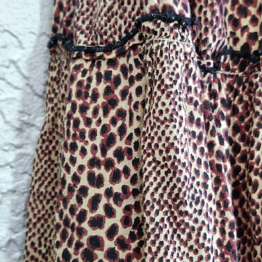 Karen Scott Leopard Print Tiered Maxi Skirt Medium - Picture 3 of 6